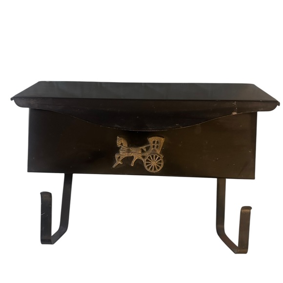 Other - Vintage Black Metal Mailbox with Horse Design